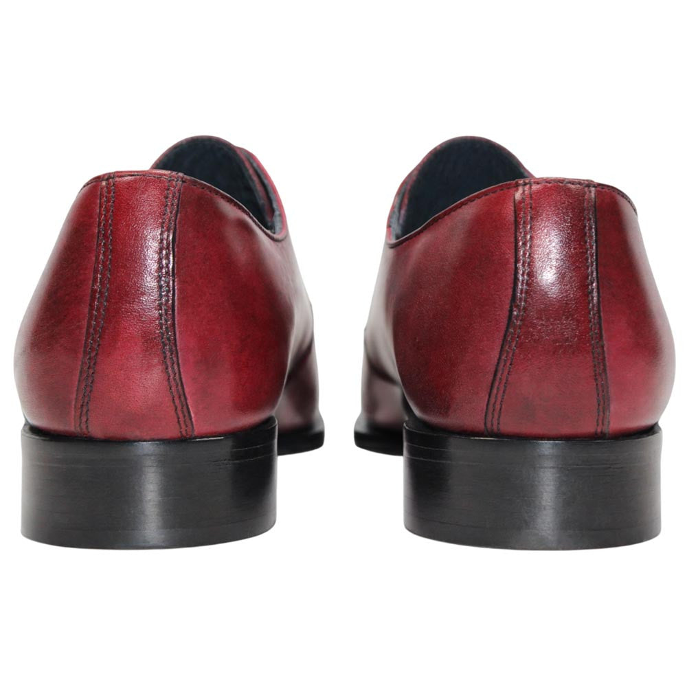 DUCA Sermoneta Antique Red Men's Italian Calf Leather Derby Dress Shoes