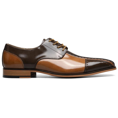 Stacy Adams Palmento Smooth Leather Brown Modified Cap Toe Oxford (US Men Size)