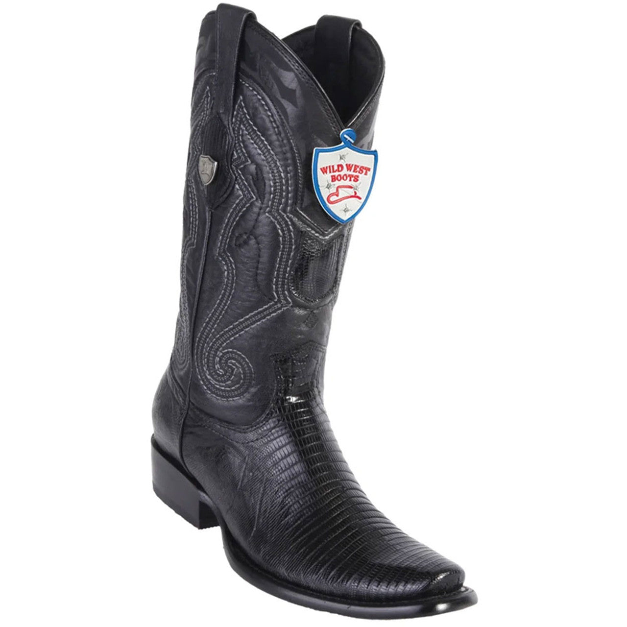 Wild West Black Genuine Lizard Skin Boots