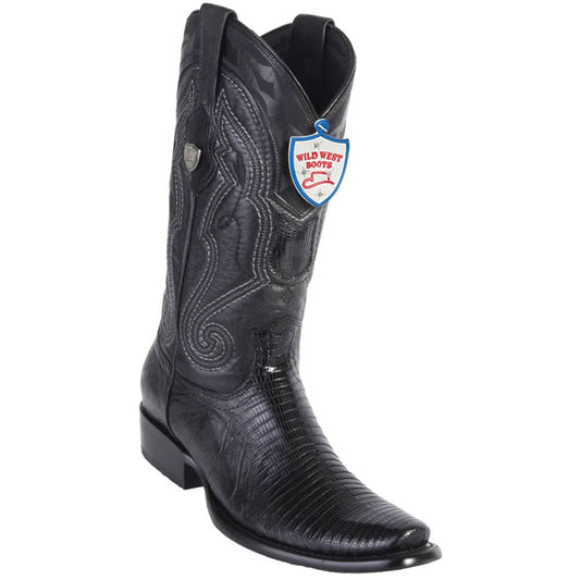 Wild West Black Genuine Lizard Skin Boots