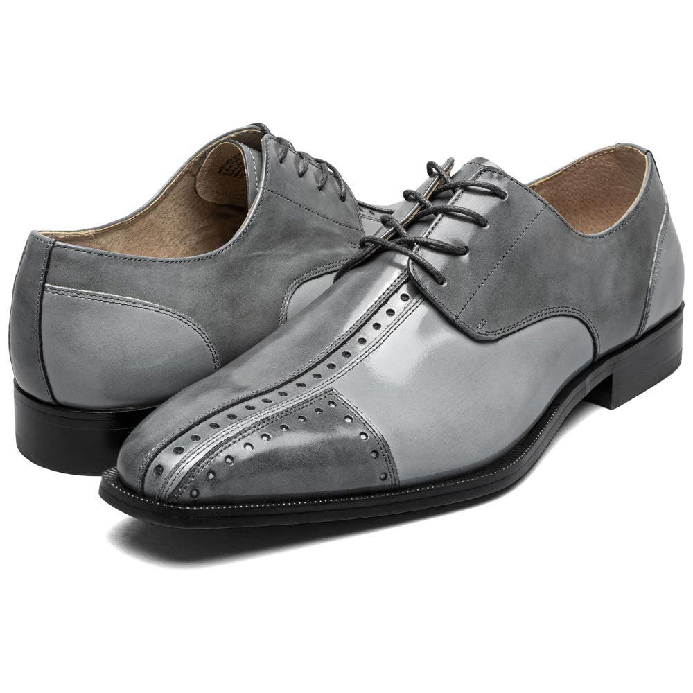 Stacy Adams Palmento Smooth Leather Gray Modified Cap Toe Oxford (US Men Size)