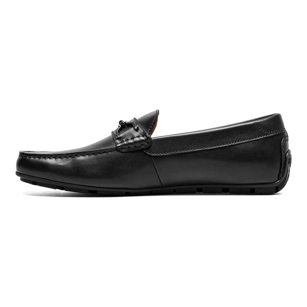 Florsheim Motor Black Smooth Leather Moc Toe Bit Driving Shoes
