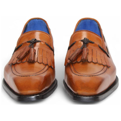 EMILIO FRANCO Tommaso Gold Calf-Skin Leather Loafers