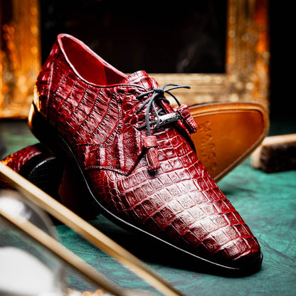Marco Di Milano Lacio Derby Wine Caiman Shoes