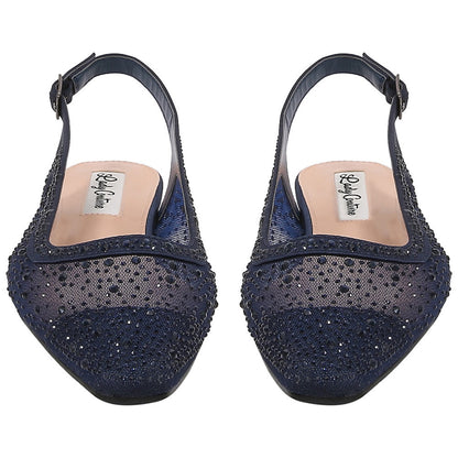 Lady Couture Kara 0.75” Block Heel Flats in Navy