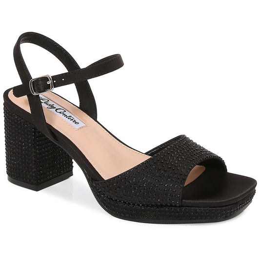 Lady Couture Judy 3” Block Heel Sandals in Black