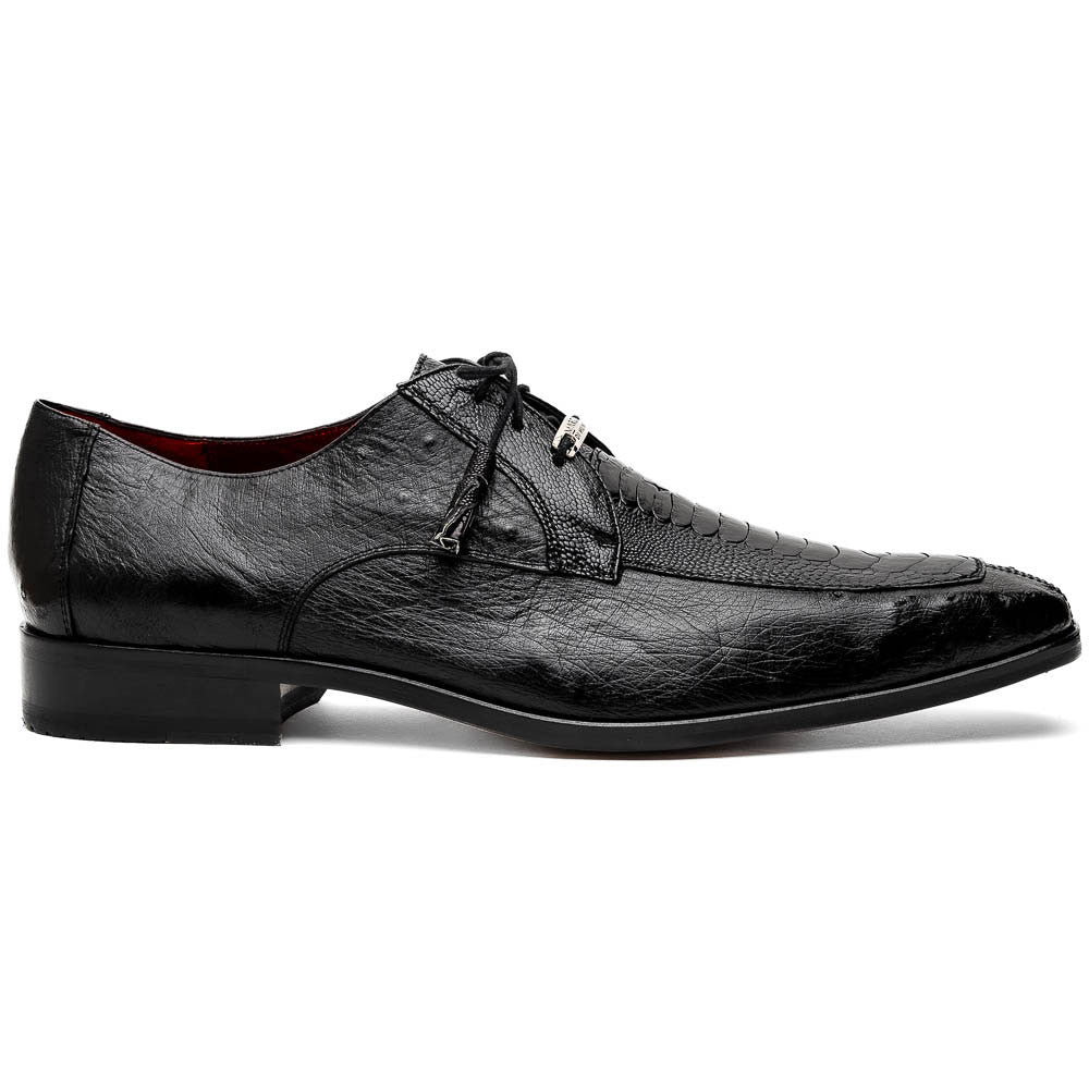 Andretti Black Men's Genuine Ostrich Leg Dress Derby | Marco Di Milano