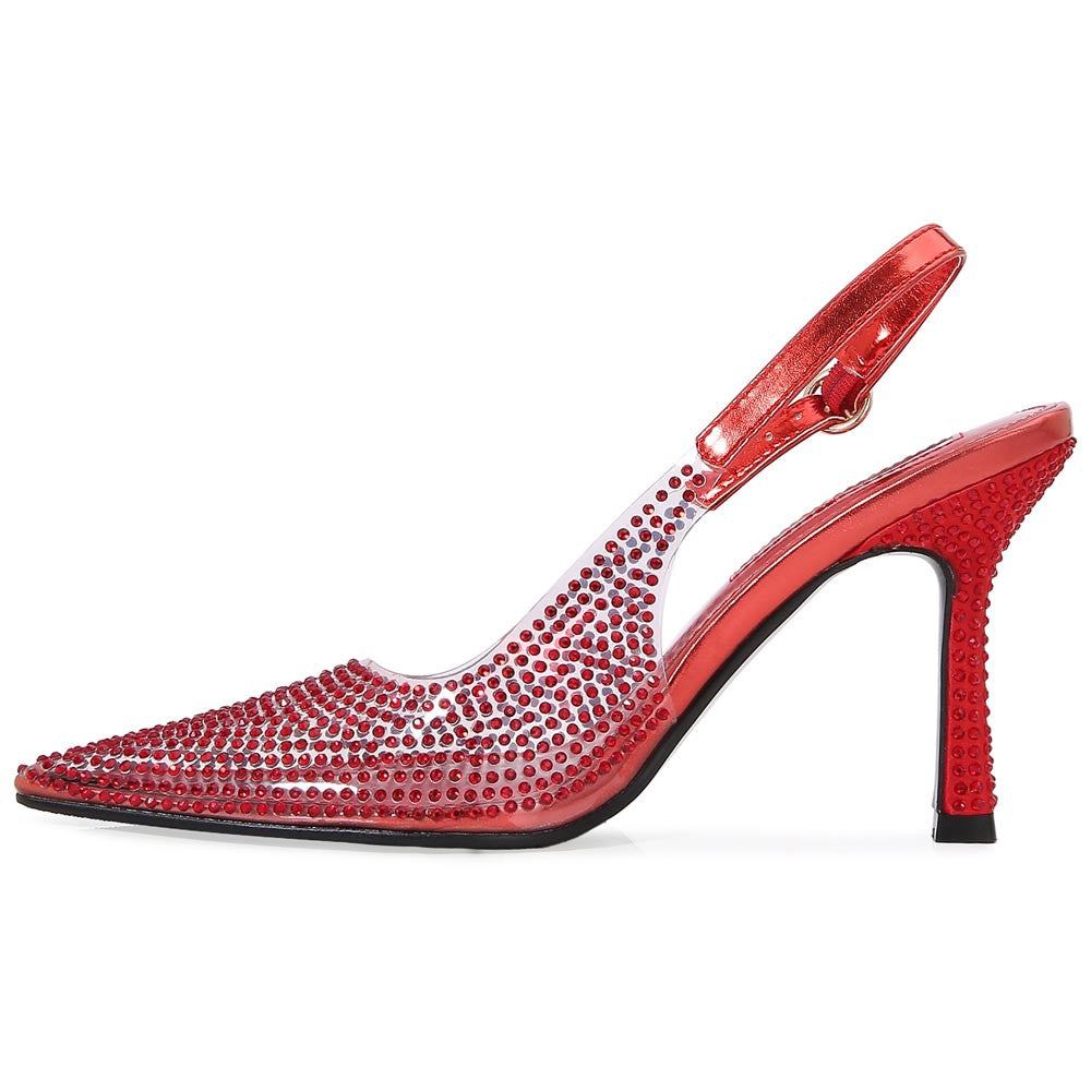 Lady Couture Irene 3.5” High Heel Pumps in Red