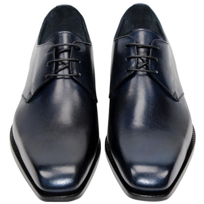DUCA Sermoneta Navy Men's Italian Calf Leather Derby Dress Shoes