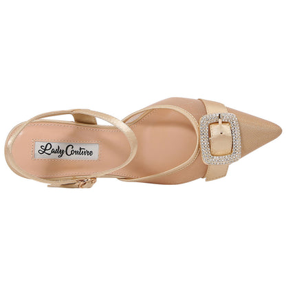 Lady Couture Bianca 3” Heel Pump in Gold