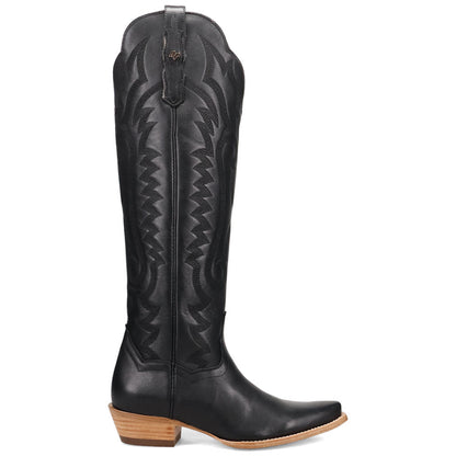 Dan Post Heartland Leather Black Zipper Snip Toe Western Cowgirl Boots