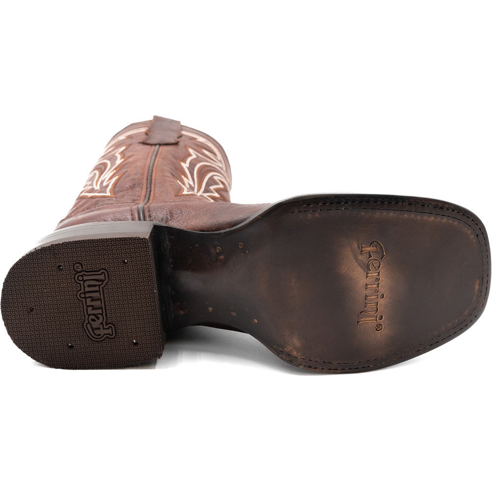 Ferrini Men’s Dylan Brandy Square Toe Leather Cowboy Boots