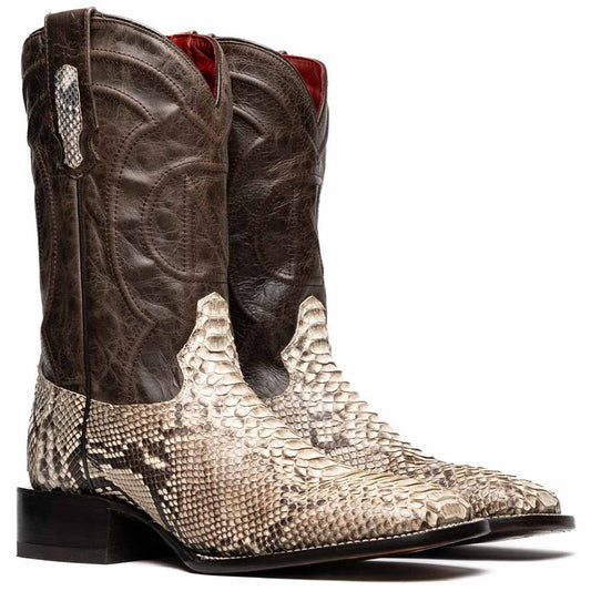 Missouri Genuine Python Skin Natural Cowboy Boot | Marco Di Milano Western Boots