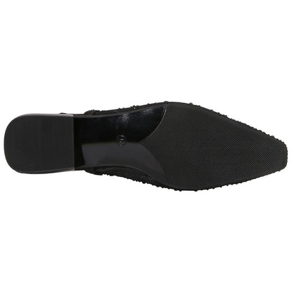 Lady Couture Kara 0.75” Block Heel Flats in Black