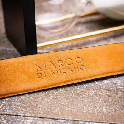 Silvio Genuine Caiman Fuscus-Back Purple Belt with a Silver Buckle | Marco Di Milano Exotic Belt