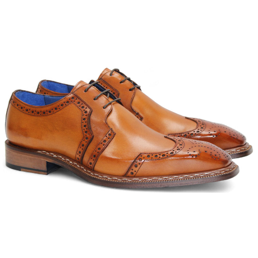 EMILIO FRANCO Marco Gold Calf-Skin Leather Oxfords Shoes