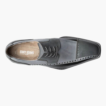 Stacy Adams PLAZA Black/Gray Modified Cap Toe Oxford Shoes