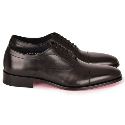 Corrente Men’s Black Leather Cap Toe Lace-Up Loafer