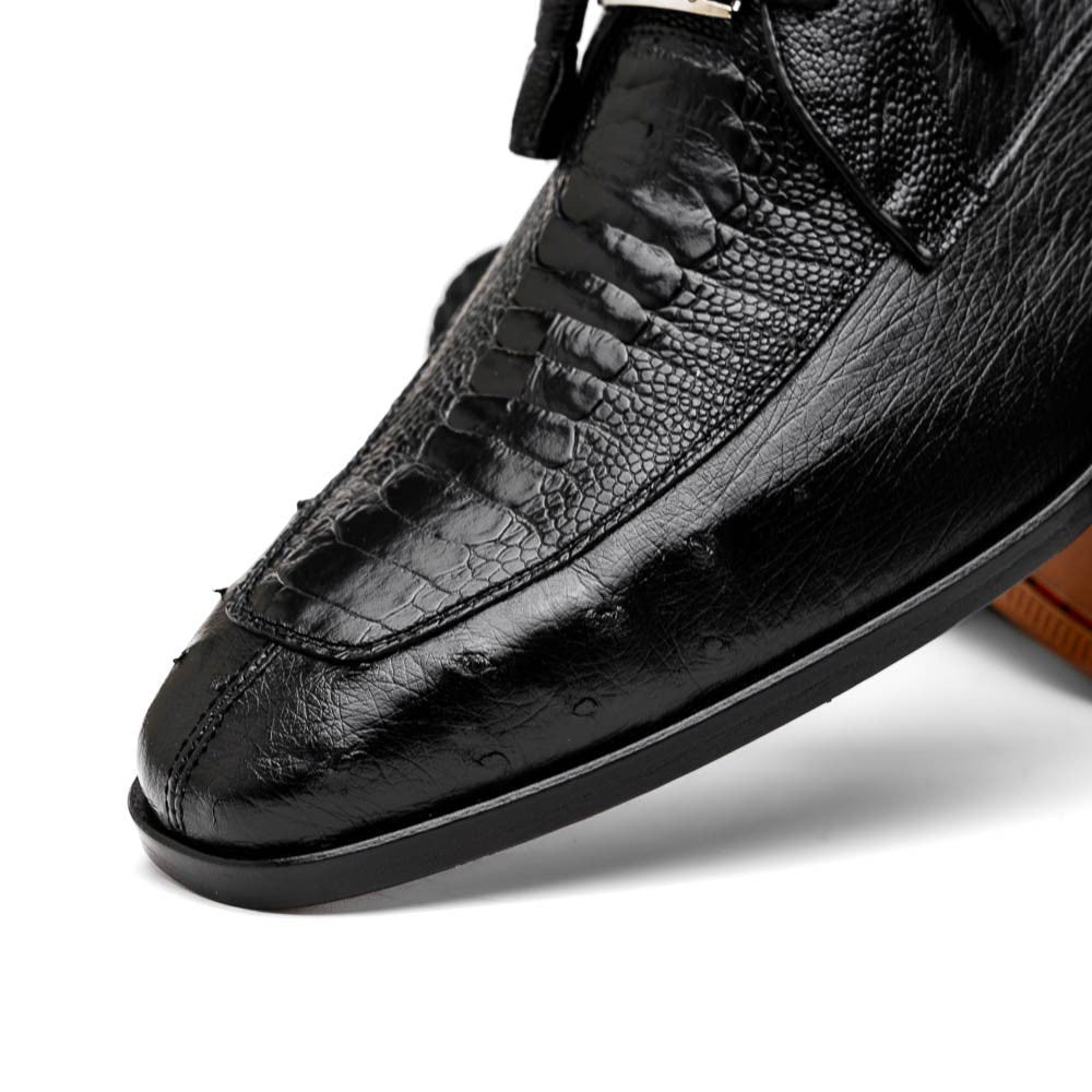 Andretti Black Men's Genuine Ostrich Leg Dress Derby | Marco Di Milano