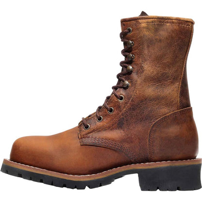 Bonanza Men’s Sierra 9-Inch Crazy Brown Logger Full Grain Leather Boots