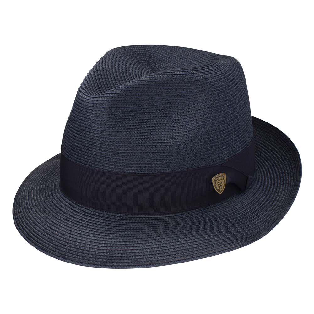 Dobbs Rosebud Navy Florentine Milan Straw Hat