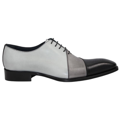 DUCA Spoleto II Men's Black Combo Italian Leather Spectator Oxford Shoes