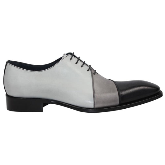 DUCA Spoleto II Men's Black Combo Italian Leather Spectator Oxford Shoes