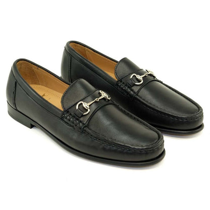 Alan Payne Snaffle Black Sheepskin Loafer - shoeclassix.com