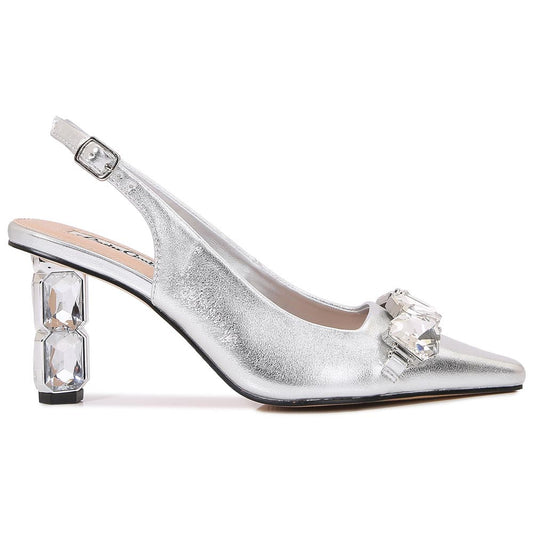 Lady Couture 3” Heel Glamour Pump in Silver
