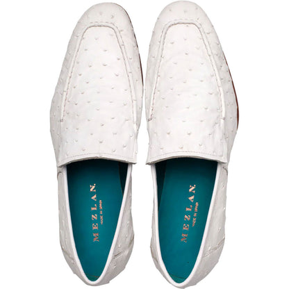 Mezlan Men's Menor White Genuine Ostrich Slip-On