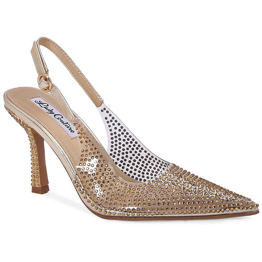 Lady Couture Irene 3.5” High Heel Pumps in Gold
