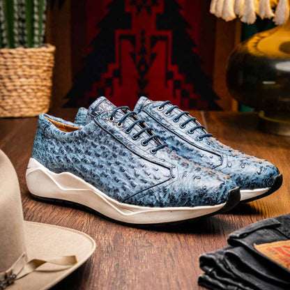 Varenna Men’s Genuine Full-Quill Qstrich Skin Luxury Sneaker | Marco Di Milano