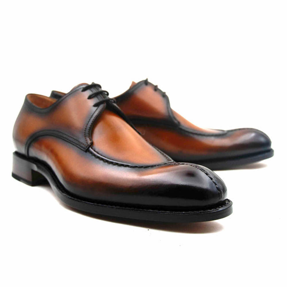 Ugo Vasare Jayden Caramel Apron Split Toe Derby Shoes