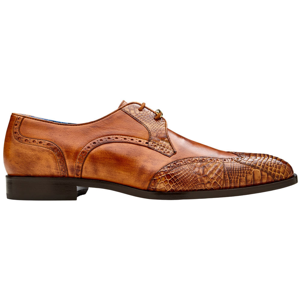 Belvedere Antonio Peanut American Alligator Skin Wingtip Derby (USA Men Size)