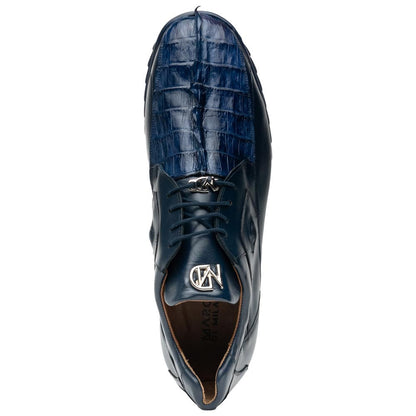 Marco Di Milano Udine Genuine Hornback Caiman & Calf Leather Sneaker - Navy