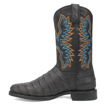 Dingo TrailBoss Black Crocodile Print Round Toe Western Cowboy Boot(US Men Size)