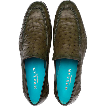 Mezlan Men's Menor Olive Genuine Ostrich Slip-On