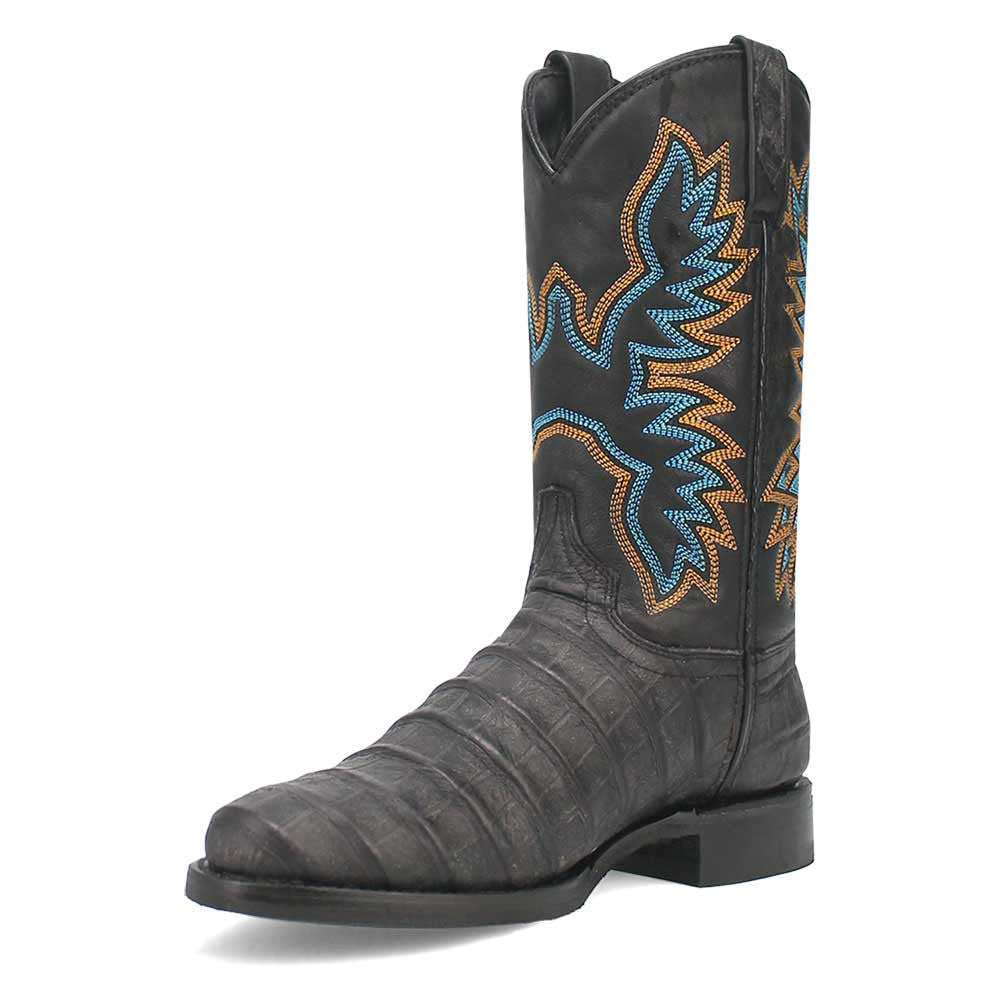 Dingo TrailBoss Black Crocodile Print Round Toe Western Cowboy Boot(US Men Size)