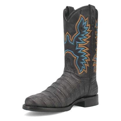 Dingo TrailBoss Black Crocodile Print Round Toe Western Cowboy Boot(US Men Size)