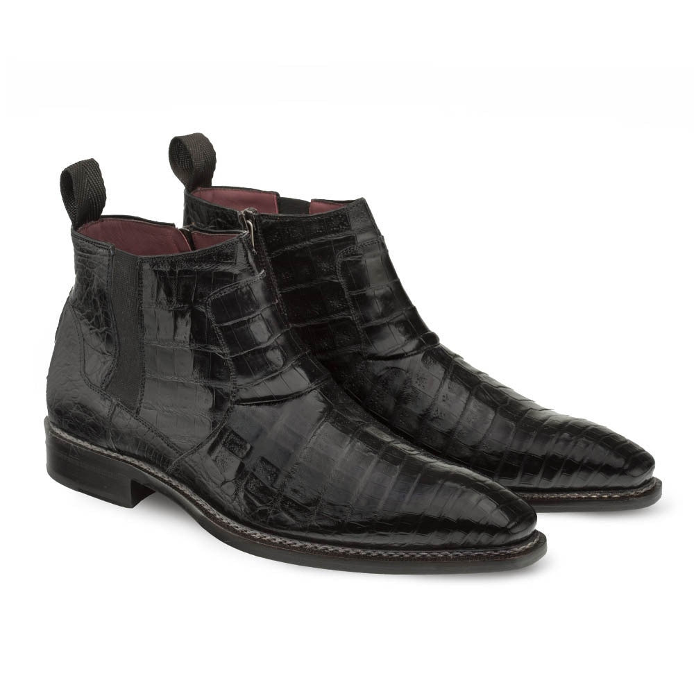 Mezlan Men's Blackmore Genuine Crocodile Dress Boot in Black