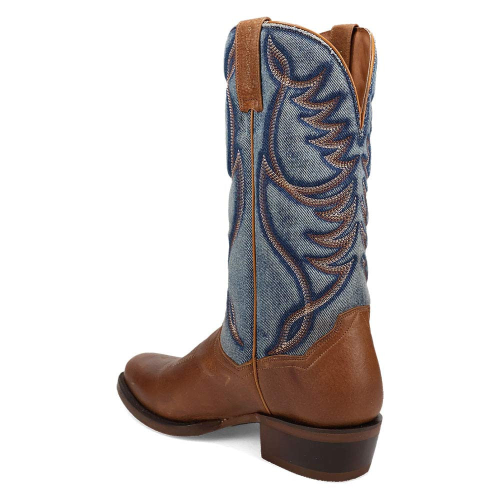 Dan Post Bullock Tan Leather Medium Toe Western Cowboy Boots (USA Men Size)