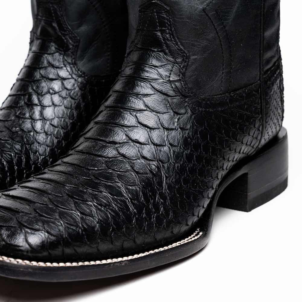 Missouri Genuine Python Skin Black Cowboy Boot | Marco Di Milano Western Boots