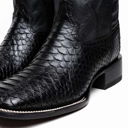Missouri Genuine Python Skin Black Cowboy Boot | Marco Di Milano Western Boots