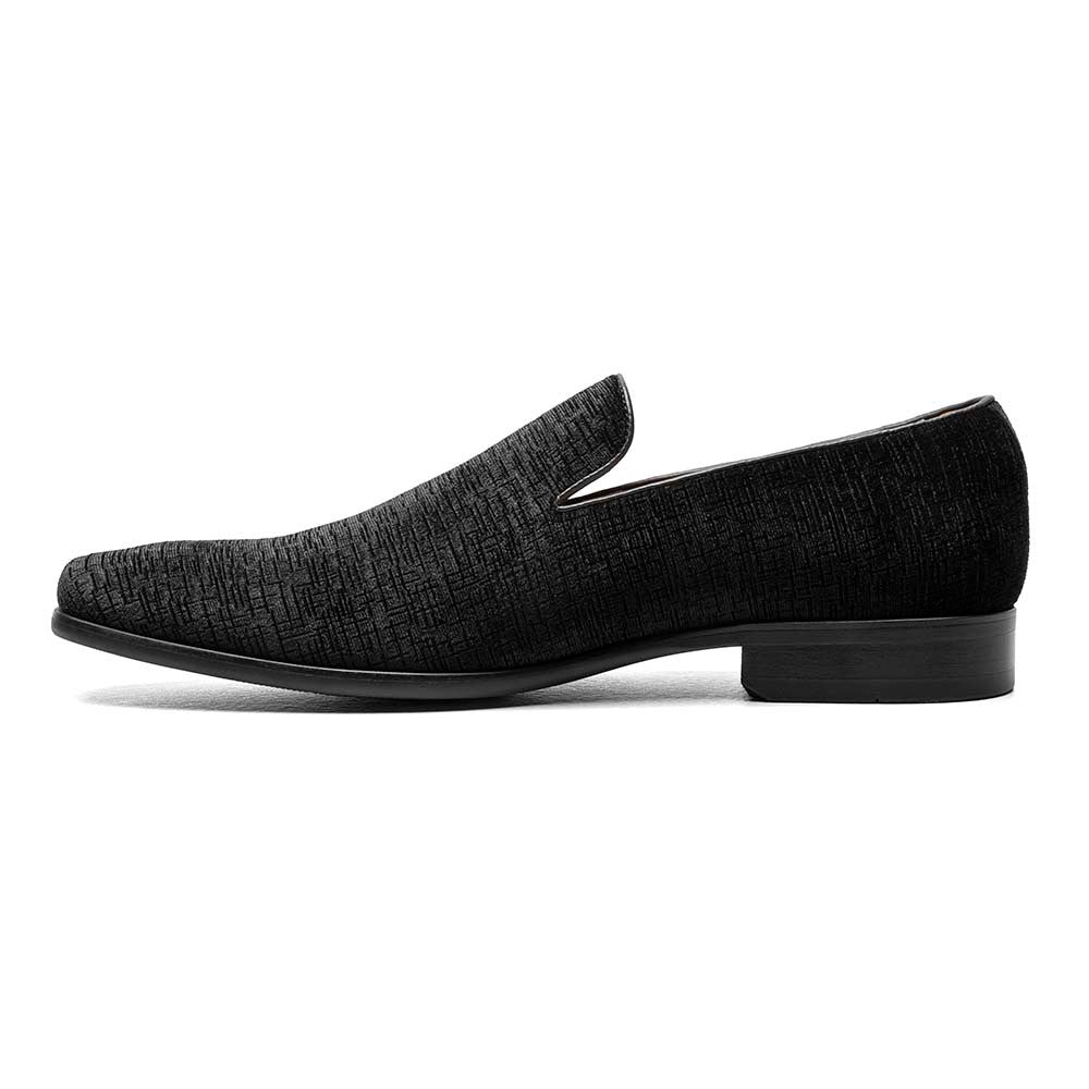 Florsheim Postino Black Velvet Textile Plain Toe Dress Loafer (USA Men Size)