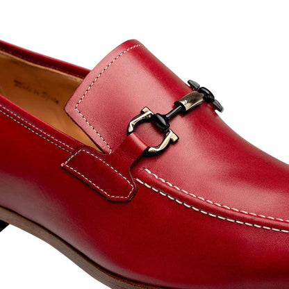 Mezlan Men’s Rios II Flex Red Ornament Calfskin Moc Toe Dress Loafer