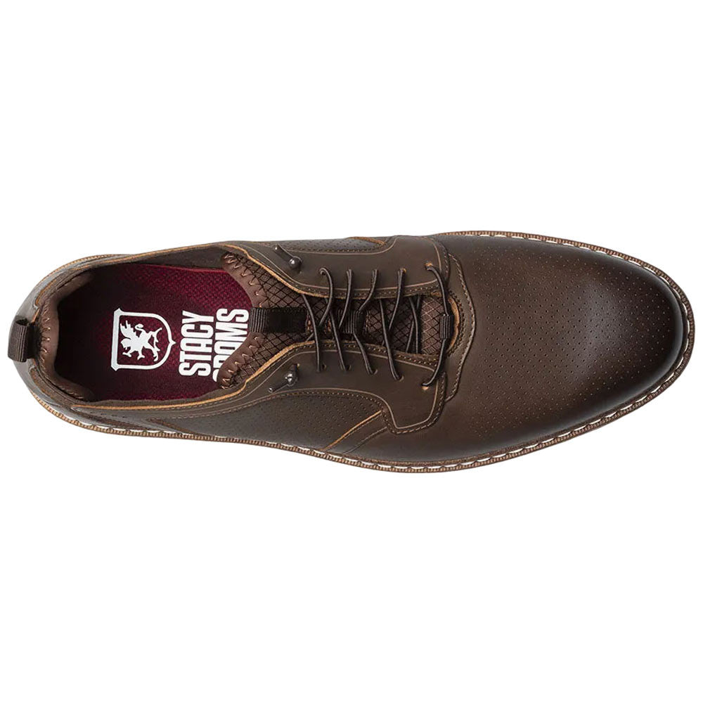 Stacy Adams Sync Plain Toe Elastic Lace Brown Casual Hybrid Shoes for Men