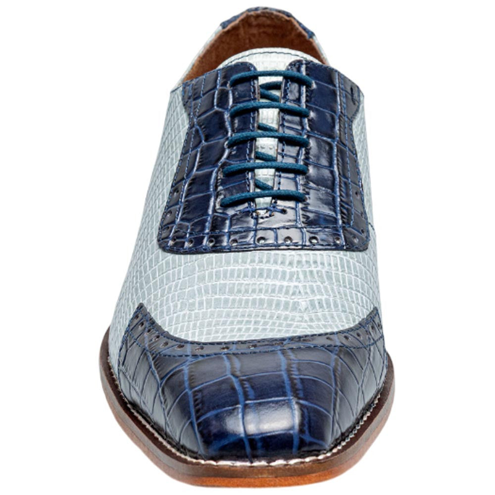 Stacy Adams Tarango Modified Cap Toe Dark Blue Multi Oxford Shoes for Men