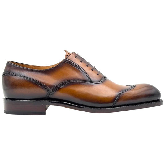 Ugo Vasare Nathan Goodyear Welt Wingtip Oxford Caramel Dress Shoes