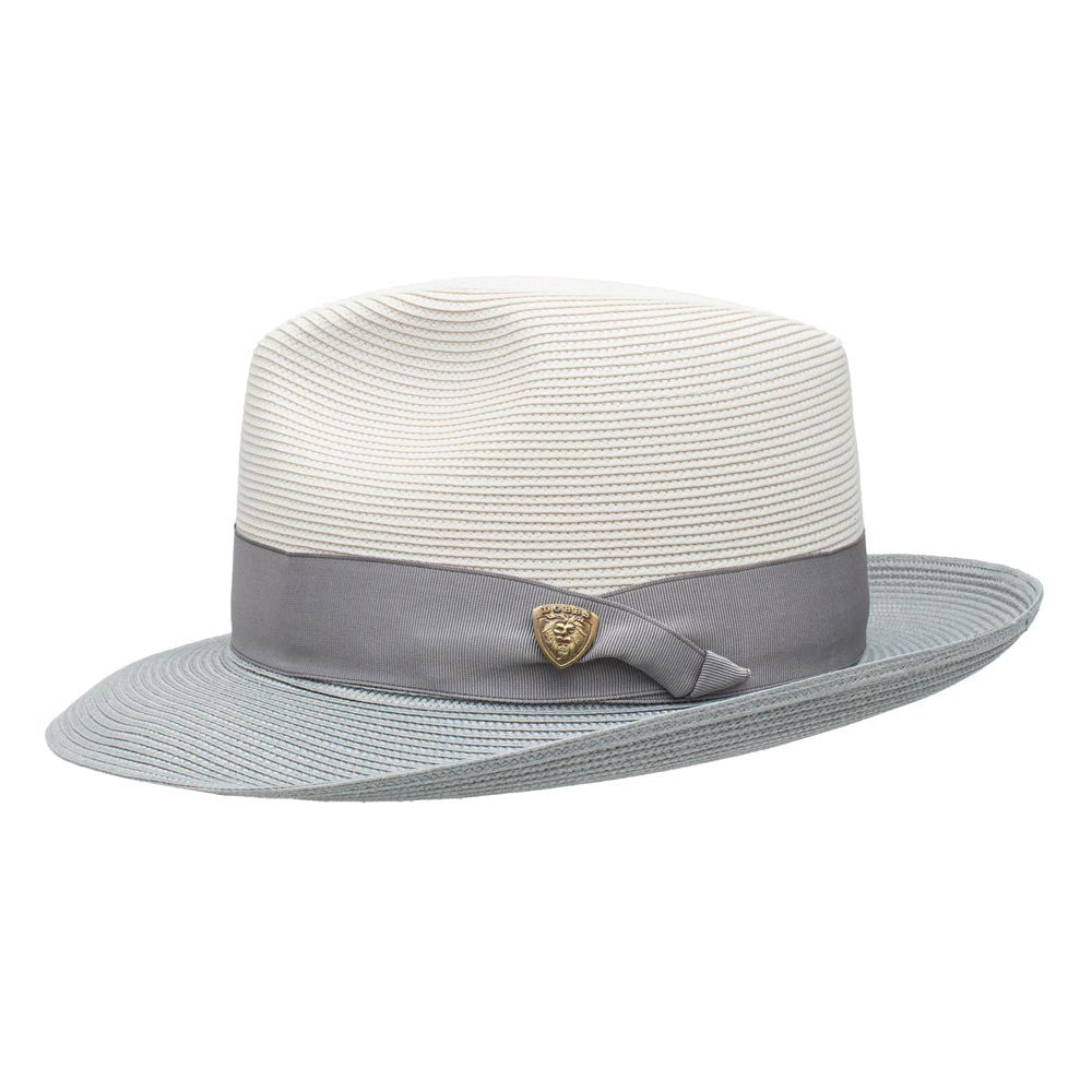 Dobbs Toledo Milan Straw Hat in Beige/Grey