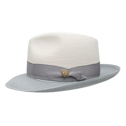 Dobbs Toledo Milan Straw Hat in Beige/Grey